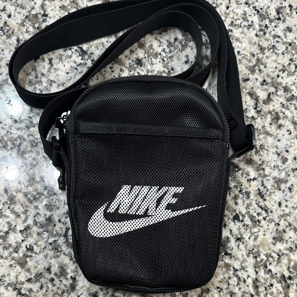 Nike Black Belt Bag with White Logo